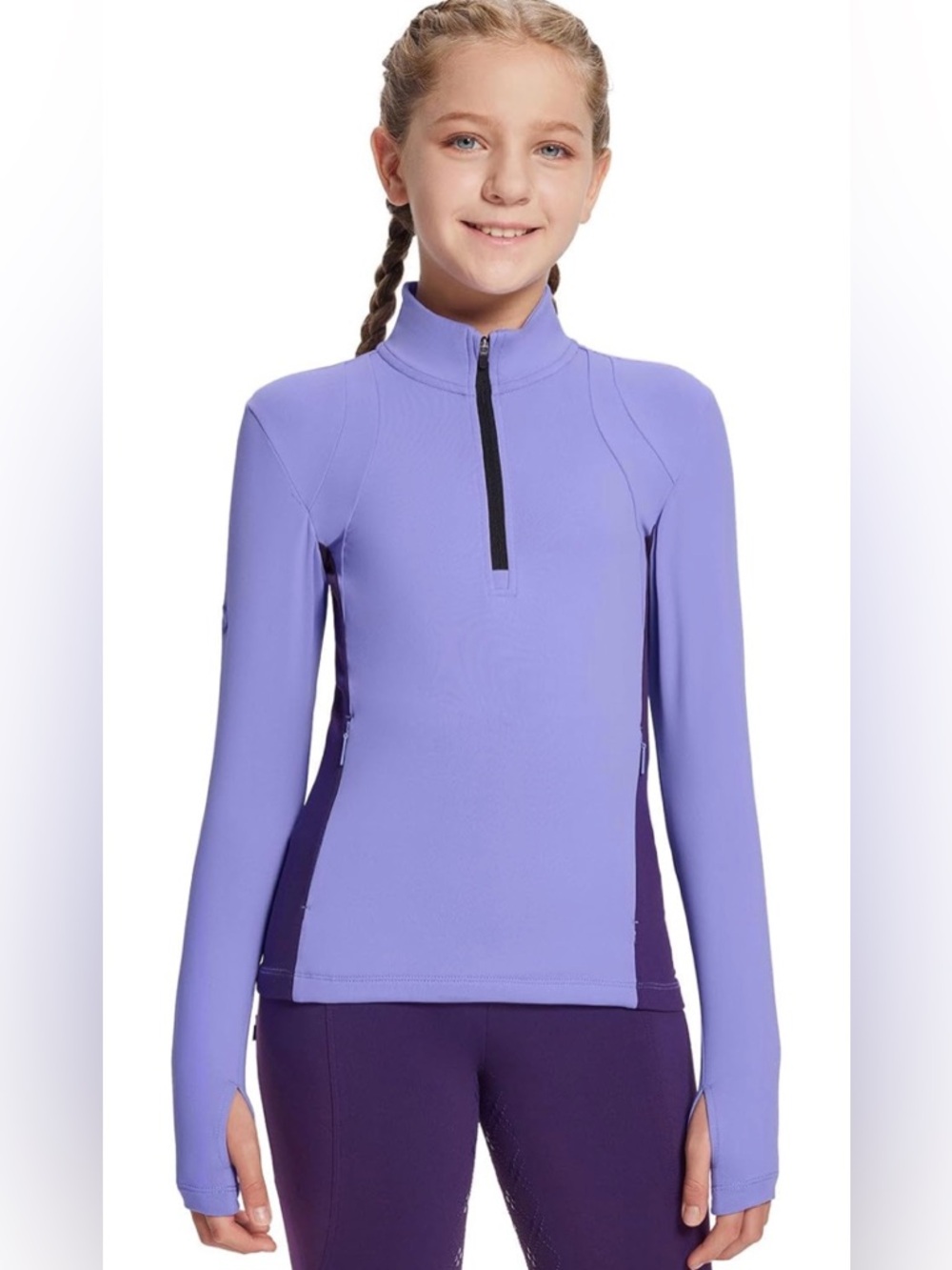 Kids Long-Sleeve Purple Rash Guard Top